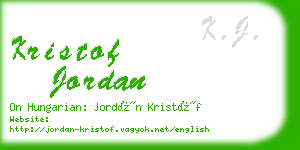 kristof jordan business card